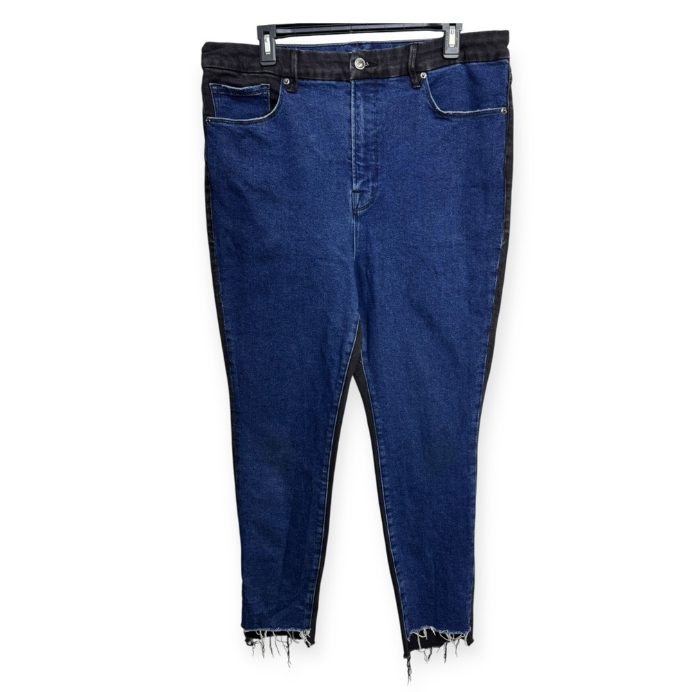 Good American Two-Tone Good Waist Ankle Jeans Size 16